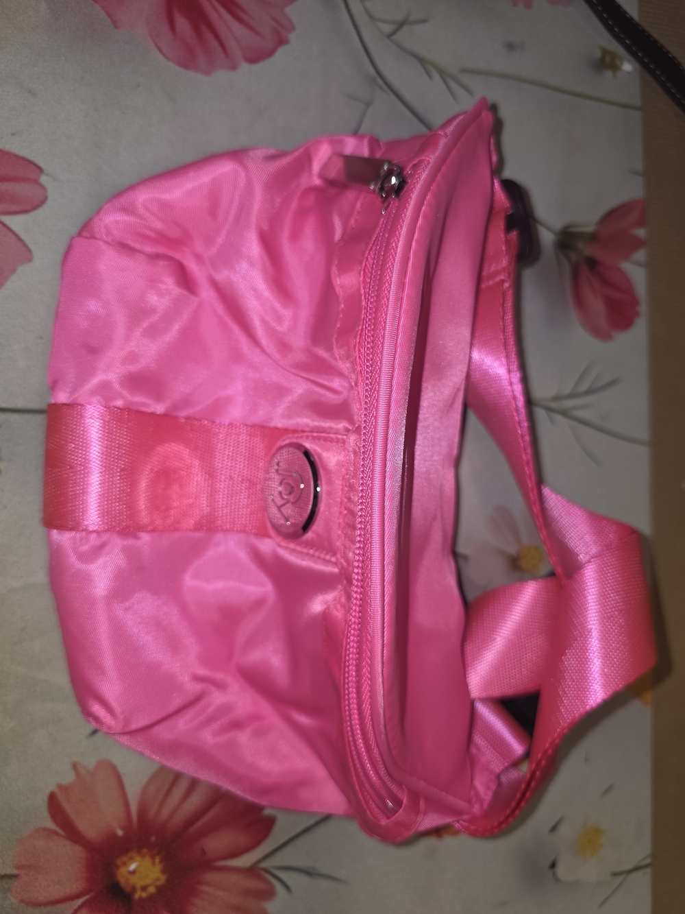 Joy Mangano Bright Pink Mini Nylon Crossbody Bag